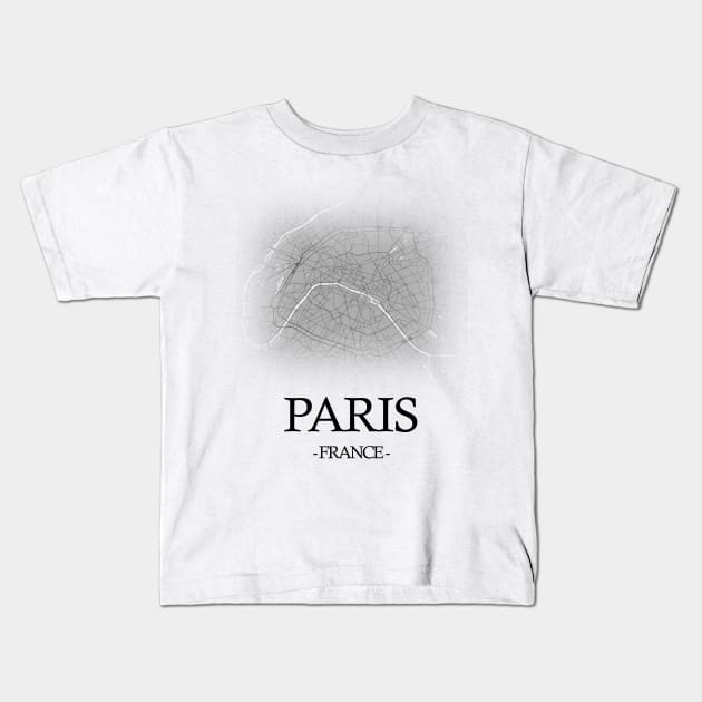 Paris City Map - France Cartography White Kids T-Shirt by SPAZE